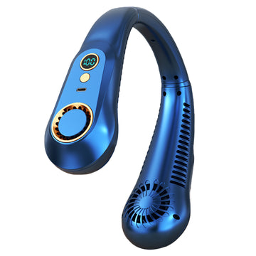 Ventilateur de cou sans pales 3000mah rechargeable à 5 vitesses avec affichage numérique éventail de cou ventilateur portable